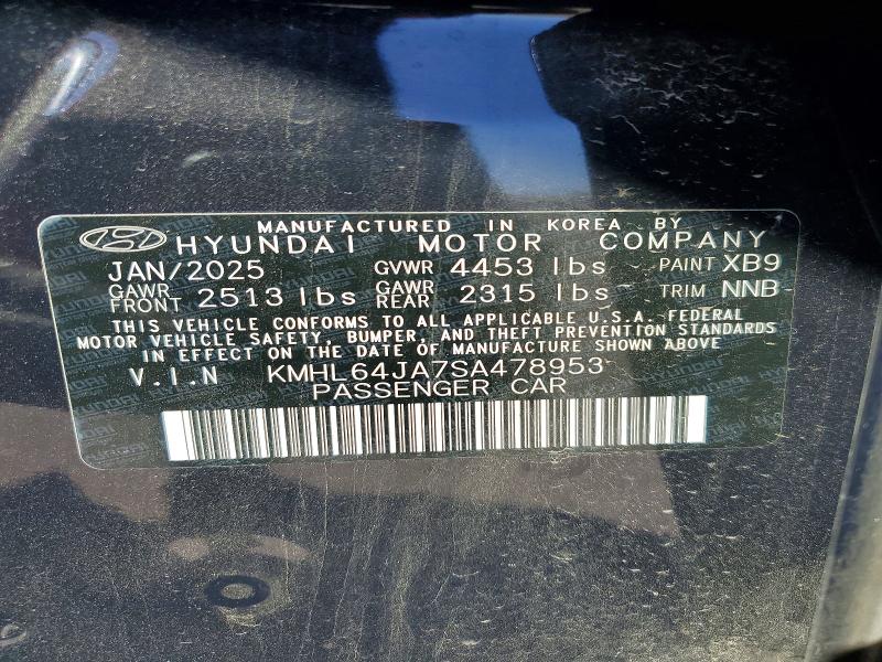 2025 Hyundai Sonata მანქანა იყიდება აუქციონზე, vin: KMHL64JA7SA478953, აუქციონის ნომერი: 69251896