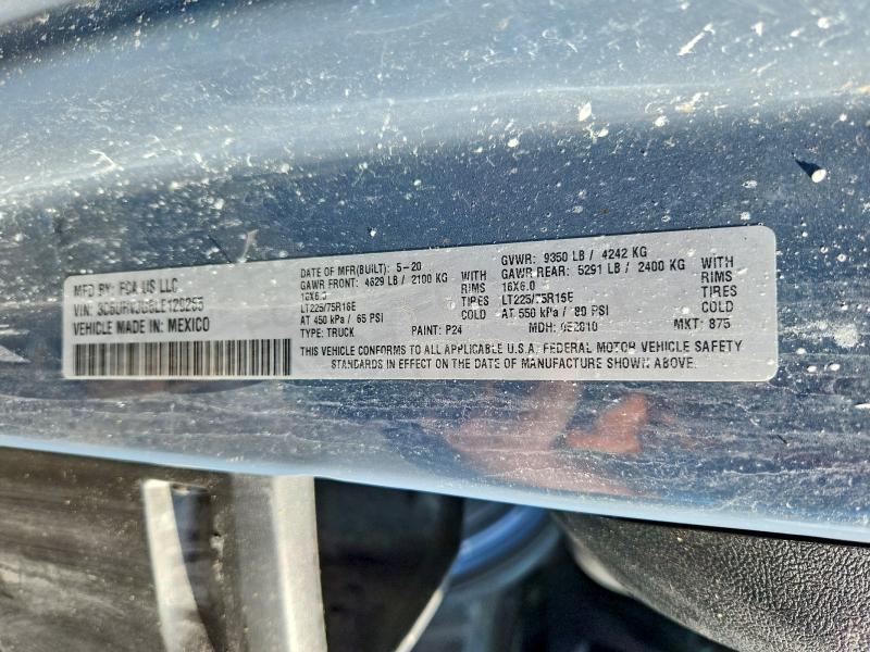 Aukcja sprzedaży 2020 Ram Promaster 3500, vin: 3C6URVJG6LE129265, numer aukcji: 67745736