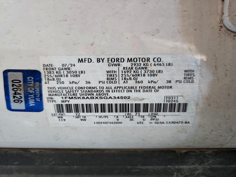 Aukcja sprzedaży 2025 Ford Explorer, vin: 1FM5K8ABXSGA34502, numer aukcji: 69711446