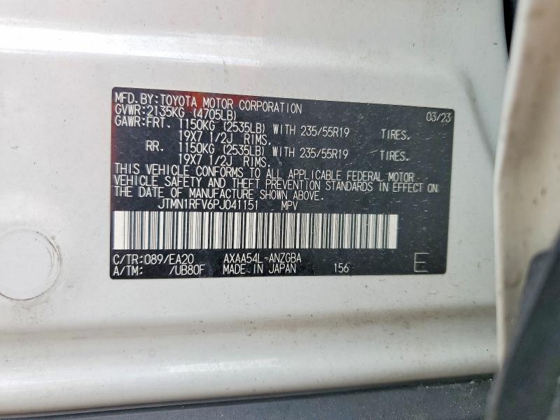 2023 Toyota Rav4 მანქანა იყიდება აუქციონზე, vin: JTMN1RFV6PJ041151, აუქციონის ნომერი: 65635866