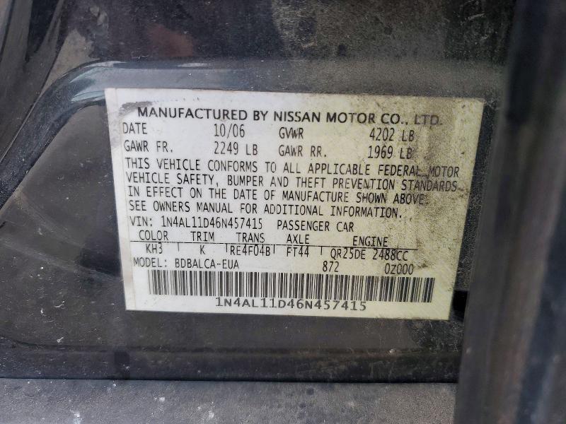 Продаж на аукціоні авто 2006 Nissan Altima, vin: 1N4AL11D46N457415, номер лоту: 68792686