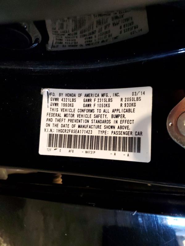 Aukcja sprzedaży 2014 Honda Accord, vin: 1HGCR2F85EA171423, numer aukcji: 67310846