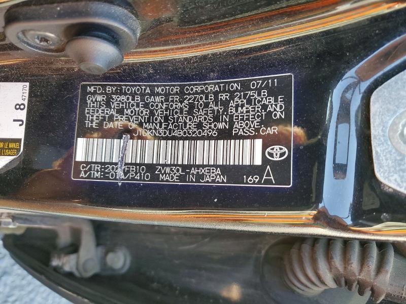 Aukcja sprzedaży 2011 Toyota Prius, vin: JTDKN3DU4B0320496, numer aukcji: 70413436