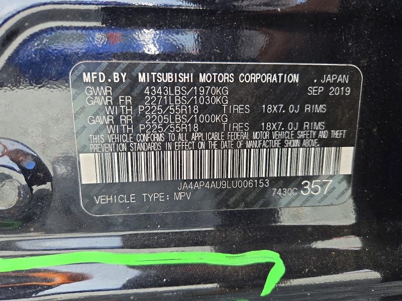 Aukcja sprzedaży 2020 Mitsubishi Outlander Sport, vin: JA4AP4AU9LU006153, numer aukcji: 69648736