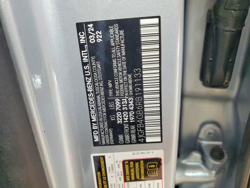 70447386 :رقم المزاد ، 4JGFB4GB6RB191133 vin ، 2024 Mercedes-benz Gle مزاد بيع