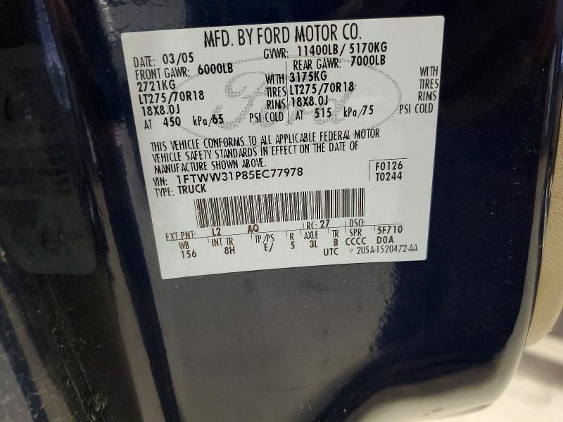 Aukcja sprzedaży 2005 Ford F350, vin: 1FTWW31P85EC77978, numer aukcji: 70764696