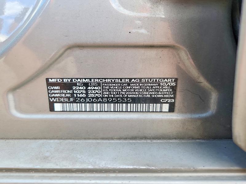2006 Mercedes-benz E მანქანა იყიდება აუქციონზე, vin: WDBUF26J06A895535, აუქციონის ნომერი: 67576856