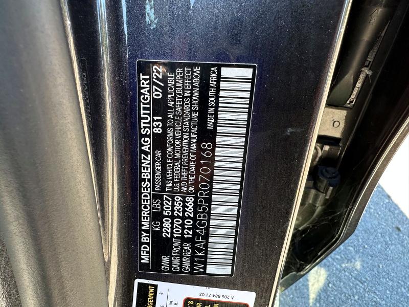 2023 Mercedes-benz C მანქანა იყიდება აუქციონზე, vin: W1KAF4GB5PR070168, აუქციონის ნომერი: 68396656