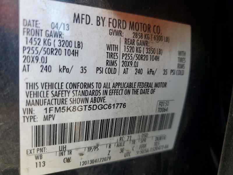 Aukcja sprzedaży 2013 Ford Explorer, vin: 1FM5K8GT5DGC61776, numer aukcji: 67975826
