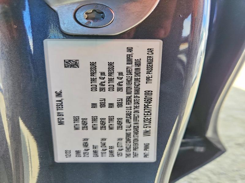 Aukcja sprzedaży 2023 Tesla Model 3, vin: 5YJ3E1EA7PF460189, numer aukcji: 66278216