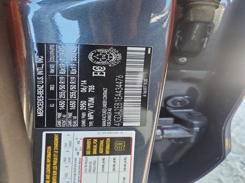 Продаж на аукціоні авто 2014 Mercedes-benz Ml, vin: 4JGDA2EB1EA434476, номер лоту: 70189626
