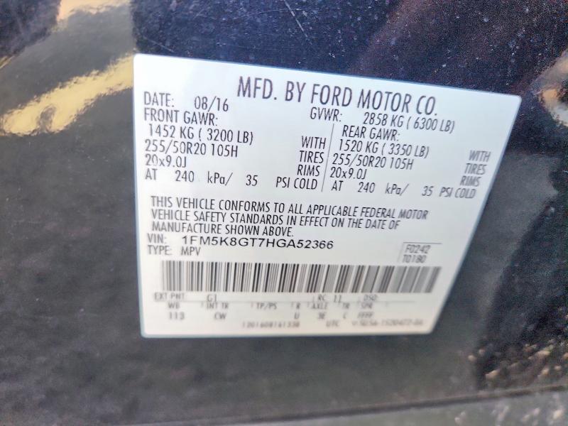 Aukcja sprzedaży 2017 Ford Explorer, vin: 1FM5K8GT7HGA52366, numer aukcji: 70419106