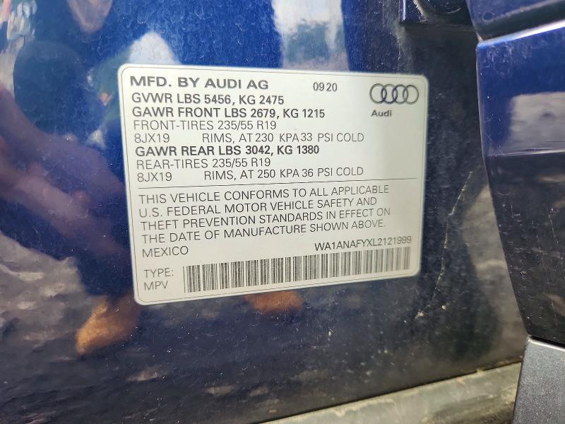 Auction sale of the 2020 Audi Q5, vin: WA1ANAFYXL2121999, lot number: 63534196