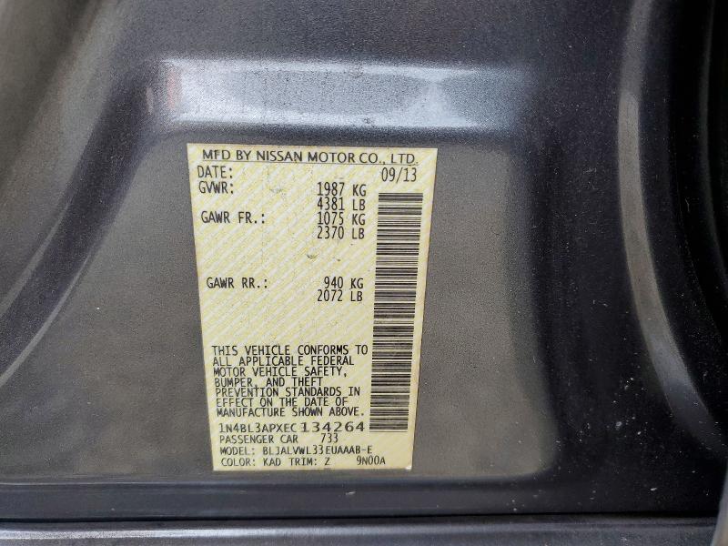67977026 :رقم المزاد ، 1N4BL3APXEC134264 vin ، 2014 Nissan Altima مزاد بيع
