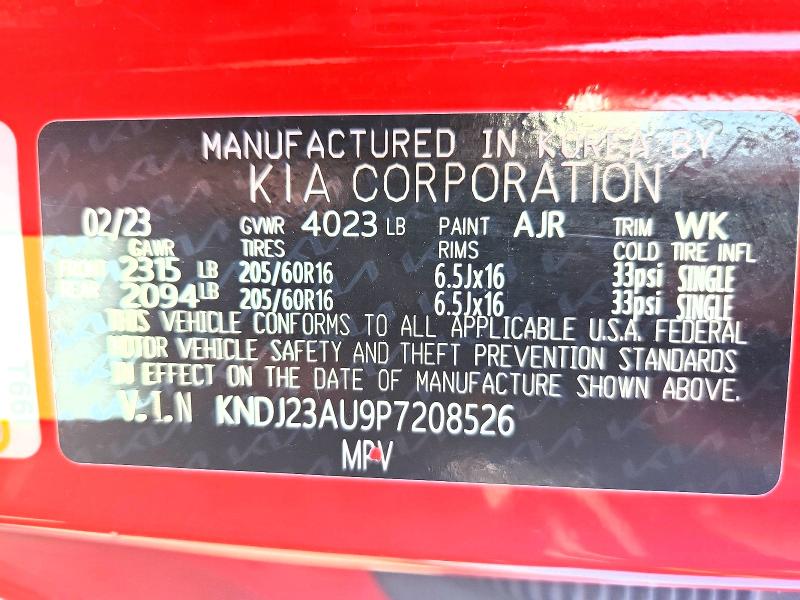 2023 Kia Soul მანქანა იყიდება აუქციონზე, vin: KNDJ23AU9P7208526, აუქციონის ნომერი: 68767146