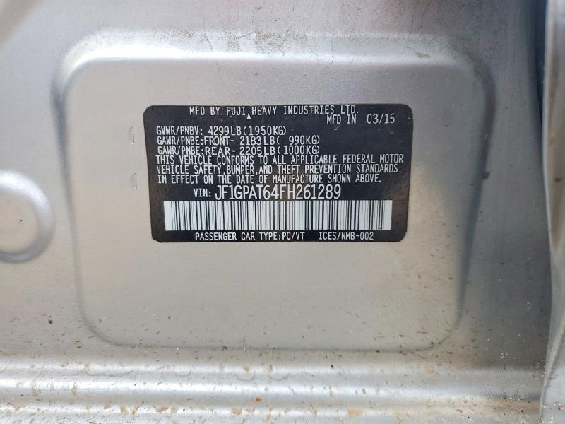 Продажа на аукционе авто 2015 Subaru Impreza, vin: JF1GPAT64FH261289, номер лота: 69898966