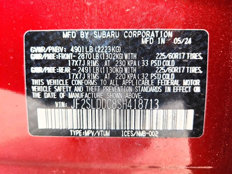 Aukcja sprzedaży 2025 Subaru Forester, vin: JF2SLDDC8SH418713, numer aukcji: 69365646