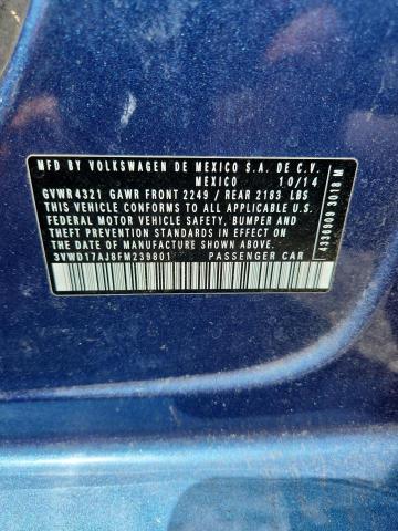 68177556 :رقم المزاد ، 3VWD17AJ8FM239801 vin ، 2015 Volkswagen Jetta مزاد بيع