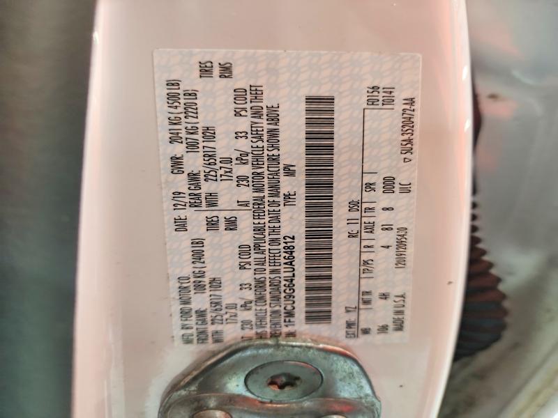 70891586 :رقم المزاد ، 1FMCU9G64LUA64812 vin ، 2020 Ford Escape مزاد بيع