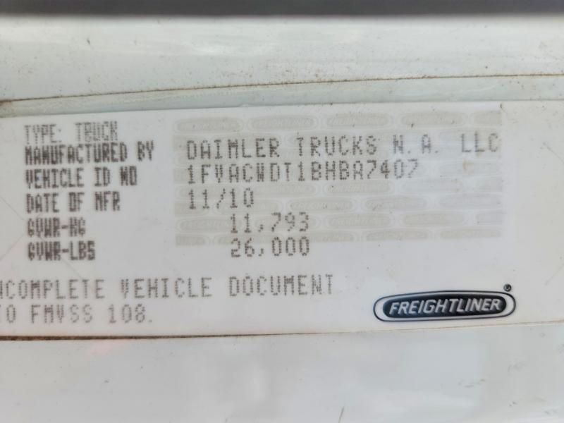 Продажа на аукционе авто 2011 Freightliner M2, vin: 1FVACWDT1BHBA7407, номер лота: 71497386