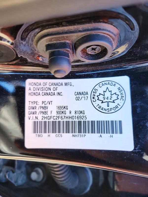 Продаж на аукціоні авто 2017 Honda Civic, vin: 2HGFC2F67HH016925, номер лоту: 70469596