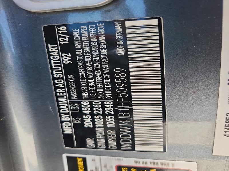 Продаж на аукціоні авто 2017 Mercedes-benz C, vin: WDDWJ4JB1HF509589, номер лоту: 68552586