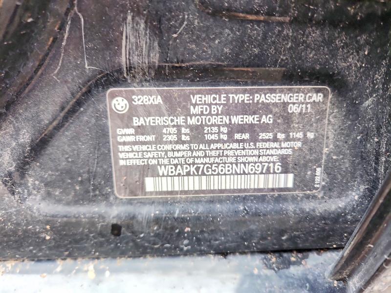 Aukcja sprzedaży 2011 Bmw 328, vin: WBAPK7G56BNN69716, numer aukcji: 69521166