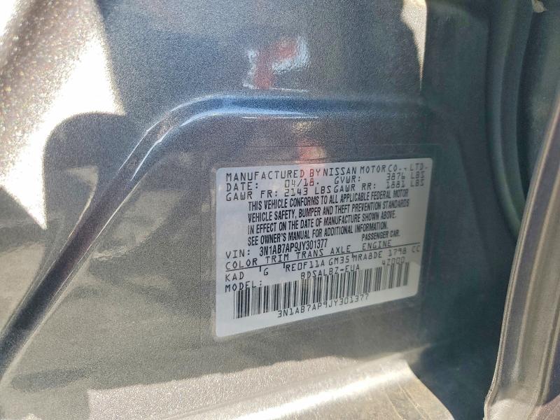 Aukcja sprzedaży 2018 Nissan Sentra, vin: 3N1AB7AP9JY301377, numer aukcji: 68059886