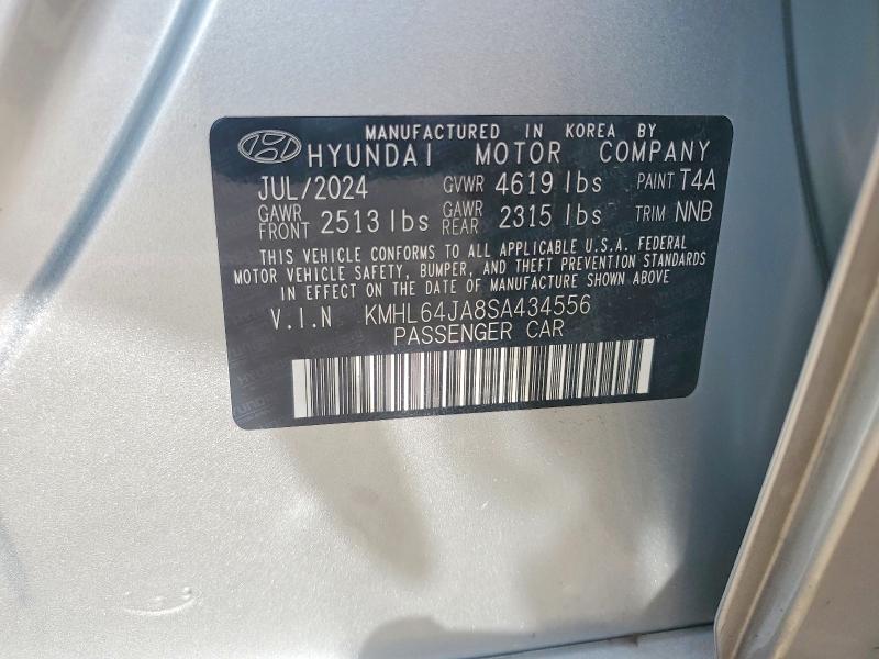 68530876 :رقم المزاد ، KMHL64JA8SA434556 vin ، 2025 Hyundai Sonata مزاد بيع