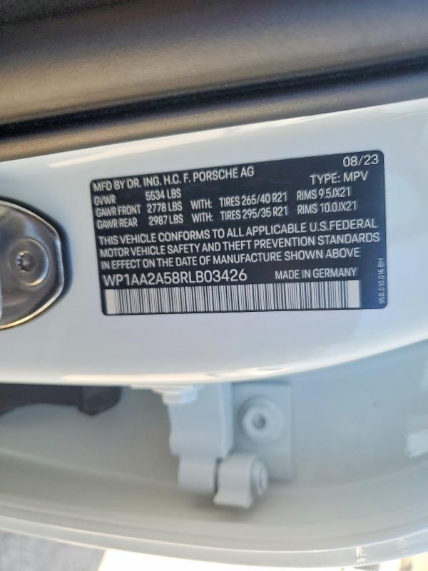 Aukcja sprzedaży 2024 Porsche Macan, vin: WP1AA2A58RLB03426, numer aukcji: 68056366