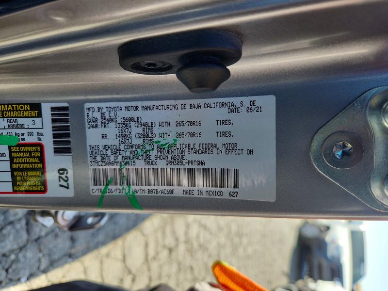 Продажа на аукционе авто 2021 Toyota Tacoma, vin: 3TMCZ5AN6MM434615, номер лота: 66863186
