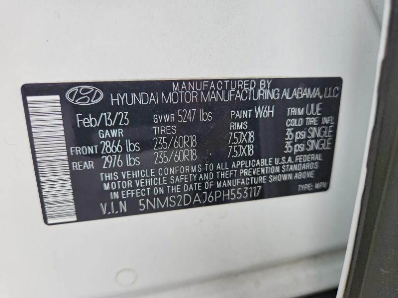 70336516 :رقم المزاد ، 5NMS2DAJ6PH553117 vin ، 2023 Hyundai Santa Fe مزاد بيع