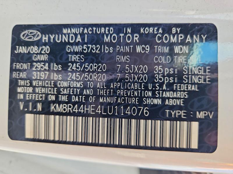 Продаж на аукціоні авто 2020 Hyundai Palisade, vin: KM8R44HE4LU114076, номер лоту: 67637176
