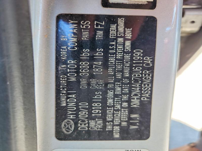 68182146 :رقم المزاد ، KMHCN4AC7BU611990 vin ، 2011 Hyundai Accent مزاد بيع