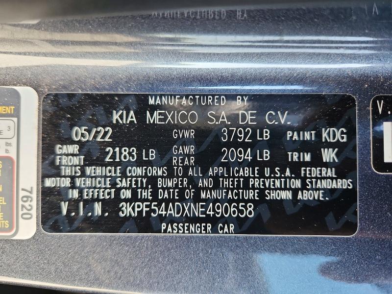 Продажа на аукционе авто 2022 Kia Forte, vin: 3KPF54ADXNE490658, номер лота: 65353236