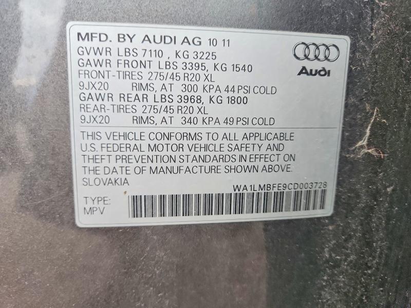 Aukcja sprzedaży 2012 Audi Q7, vin: WA1LMBFE9CD003728, numer aukcji: 67703636