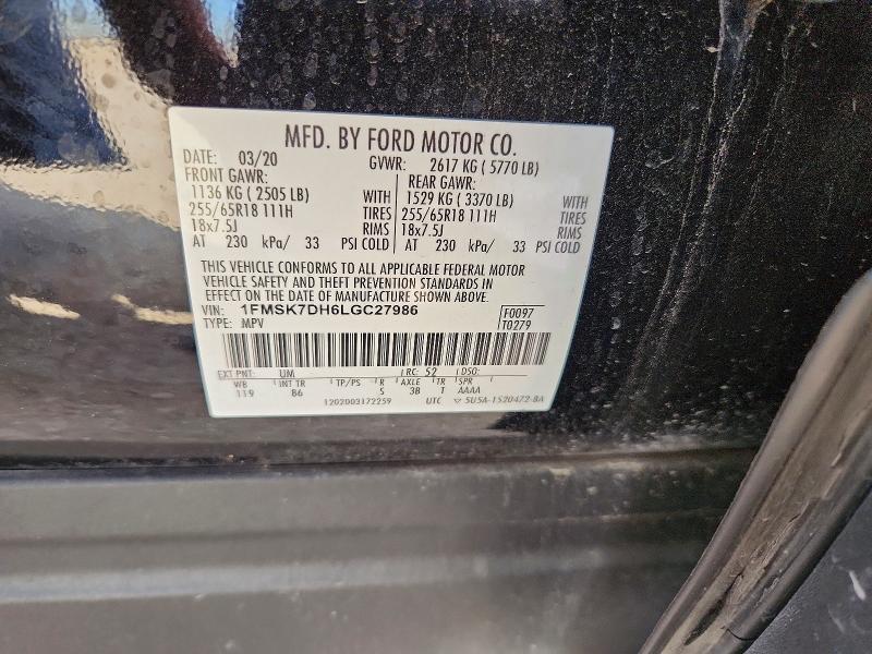 Продажа на аукционе авто 2020 Ford Explorer, vin: 1FMSK7DH6LGC27986, номер лота: 67965846