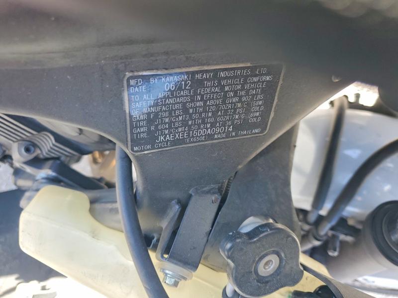 Aukcja sprzedaży 2013 Kawasaki Ex650, vin: JKAEXEE15DDA09014, numer aukcji: 68236896