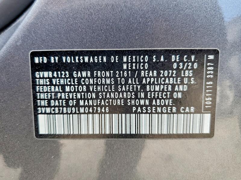 Aukcja sprzedaży 2020 Volkswagen Jetta, vin: 3VWCB7BU9LM047946, numer aukcji: 67447766
