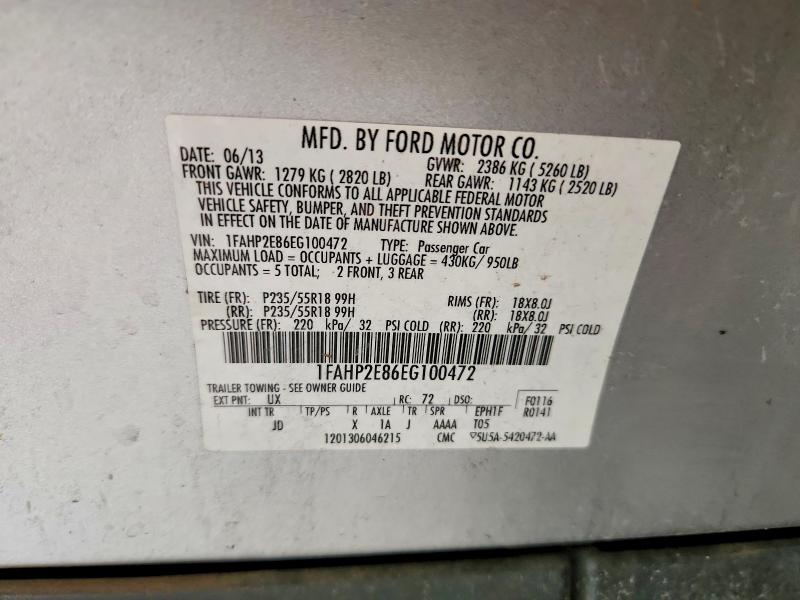 Aukcja sprzedaży 2014 Ford Taurus, vin: 1FAHP2E86EG100472, numer aukcji: 68865086