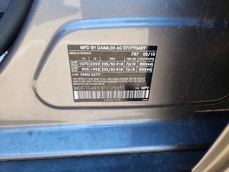 Продажа на аукционе авто 2015 Mercedes-benz Gla, vin: WDCTG4EB3FJ125355, номер лота: 70738656