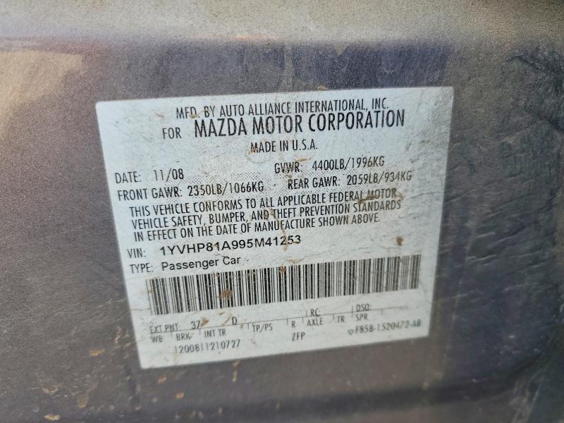 Продажа на аукционе авто 2009 Mazda 6, vin: 1YVHP81A995M41253, номер лота: 70367866