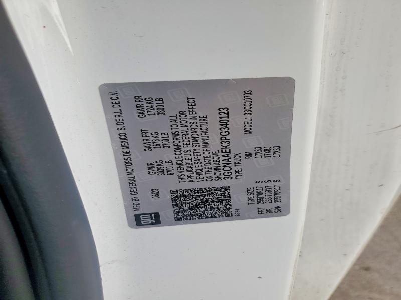Aukcja sprzedaży 2023 Chevrolet Silverado, vin: 3GCNAAEK3PG340123, numer aukcji: 70773706