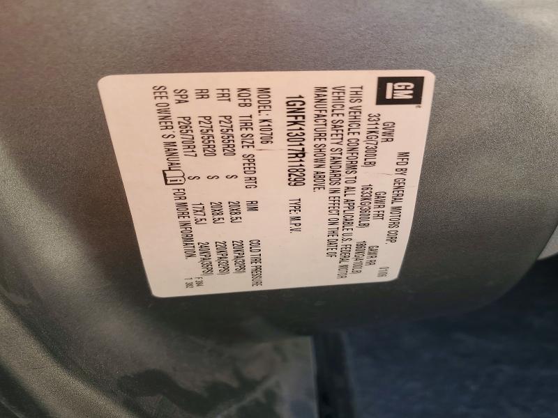 Продаж на аукціоні авто 2007 Chevrolet Tahoe, vin: 1GNFK13017R118299, номер лоту: 70693586