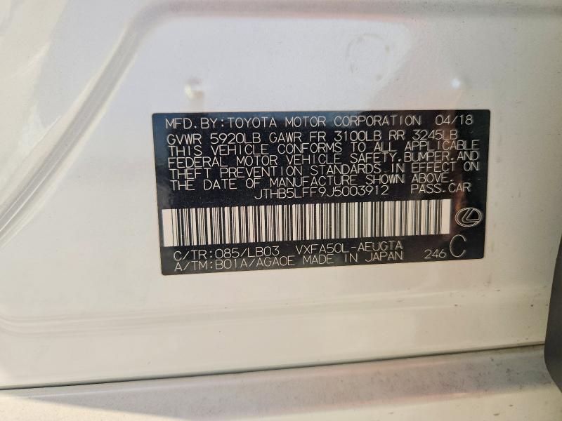 Aukcja sprzedaży 2018 Lexus Ls, vin: JTHB5LFF9J5003912, numer aukcji: 67375316