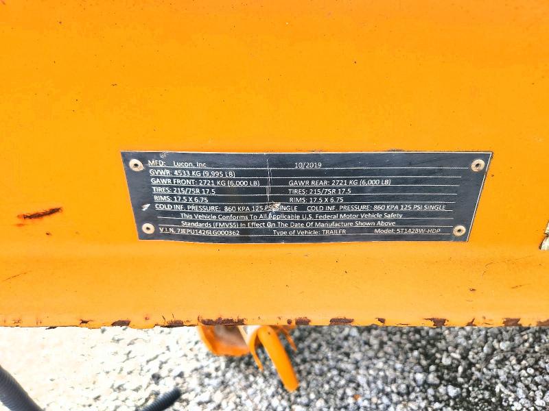 Aukcja sprzedaży 2020 Utility Trailer Manufacture Trailers, vin: 7JEPU1426LG000362        , numer aukcji: 67346036
