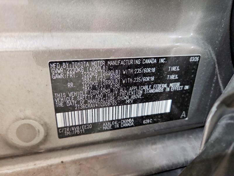 Продажа на аукционе авто 2026 Toyota Rav4, vin: 2T36CRAV4TC008765, номер лота: 69617666