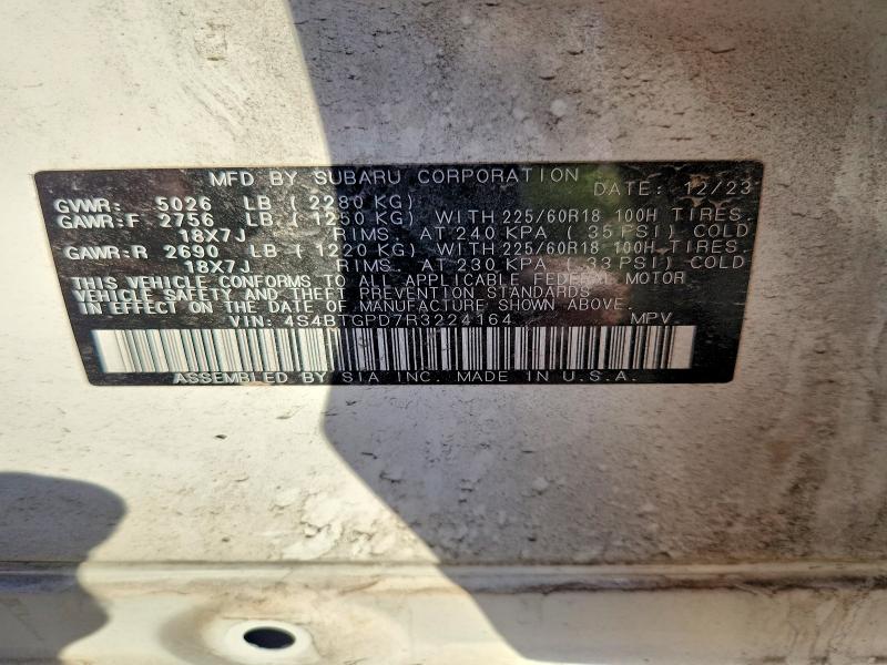 Продаж на аукціоні авто 2024 Subaru Outback, vin: 4S4BTGPD7R3224164, номер лоту: 68168476