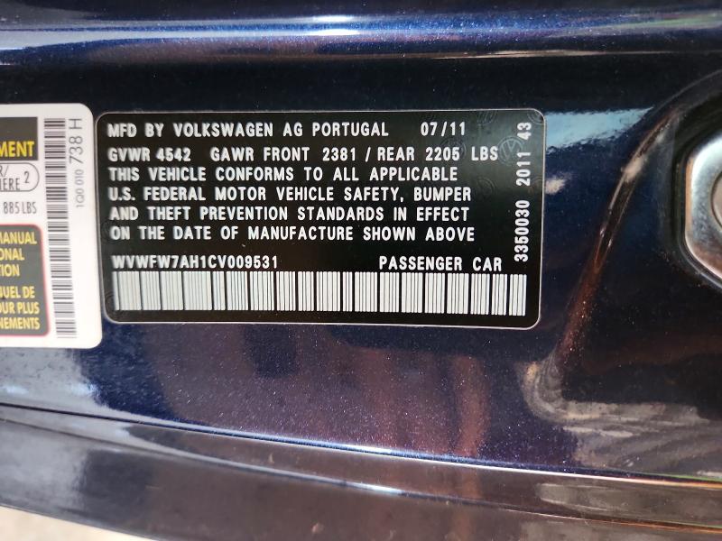 Продажа на аукционе авто 2012 Volkswagen Eos, vin: WVWFW7AH1CV009531, номер лота: 68889146