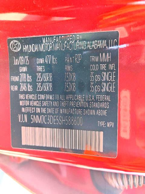 67771216 :رقم المزاد ، 5NMJC3DE5SH588600 vin ، 2025 Hyundai Tucson مزاد بيع